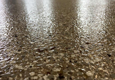This image shows an industrial plant that has flake epoxy floor.