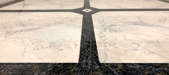 This image shows a Marble Epoxy Garage floor